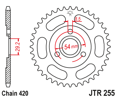 Звезда ведомая JT JTR255.37 (JTR255-37) (R255-37)