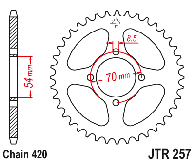 Звезда ведомая JT JTR257.36 (JTR257-36) (R257-36)