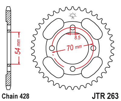 Звезда ведомая JT JTR263.40 (JTR263-40) (R263-40)