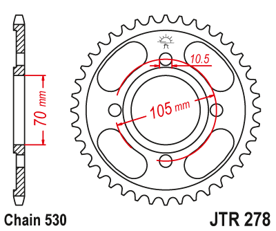Звезда ведомая JT JTR278.38 (JTR278-38) (R278-38)