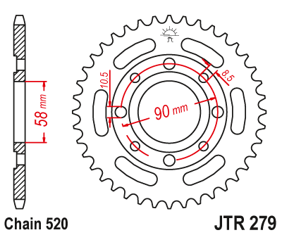 Звезда ведомая JT JTR279.38 (JTR279-38) (R279-38)