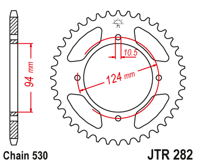 Звезда ведомая JT JTR282.34 (JTR282-34) (R282-34)