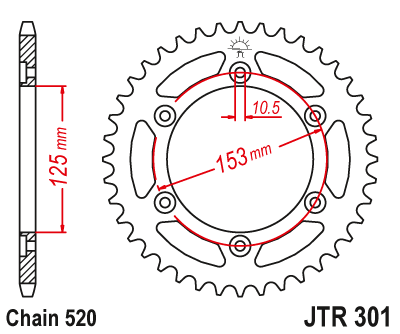 Звезда ведомая JT JTR301.39 (JTR301-39) (R301-39)