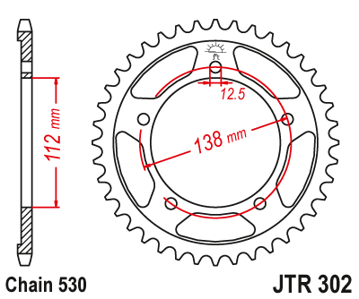 Звезда ведомая JT JTR302.39 (JTR302-39) (R302-39)