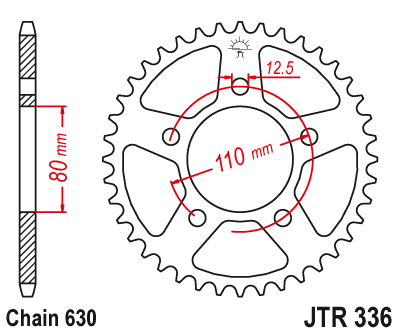Звезда ведомая JT JTR336.35 (JTR336-35) (R336-35)
