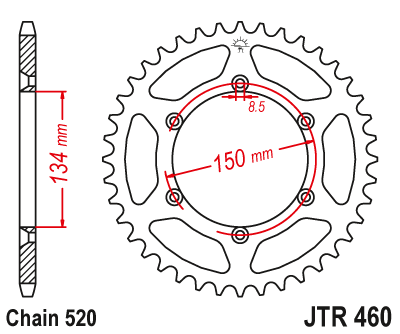 Звезда ведомая JT JTR460.39 (JTR460-39) (R460-39)