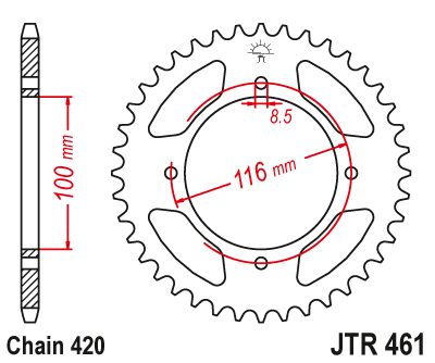 Звезда ведомая JT JTR461.50 (JTR461-50) (R461-50)