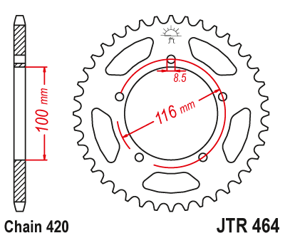 Звезда ведомая JT JTR464.50 (JTR464-50) (R464-50)