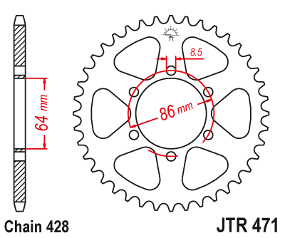 Звезда ведомая JT JTR471.45 (JTR471-45) (R471-45)