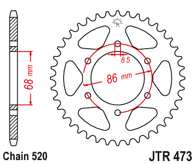 Звезда ведомая JT JTR473.37 (JTR473-37) (R473-37)