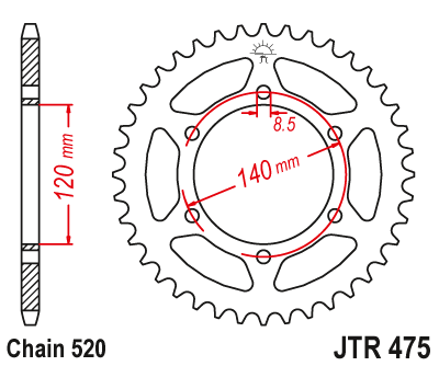 Звезда ведомая JT JTR475.44 (JTR475-44) (R475-44)