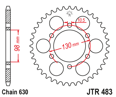 Звезда ведомая JT JTR483.35 (JTR483-35) (R483-35)