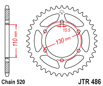 Звезда ведомая JT JTR486.41 (JTR486-41) (R486-41)