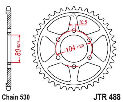Звезда ведомая JT JTR488.42 (JTR488-42) (R488-42)
