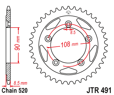 Звезда ведомая JT JTR491.40 (JTR491-40) (R491-40)