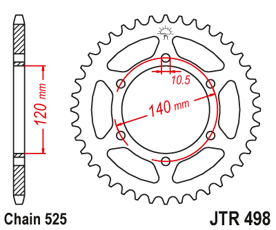 Звезда ведомая JT JTR498.38 (JTR498-38) (R498-38)