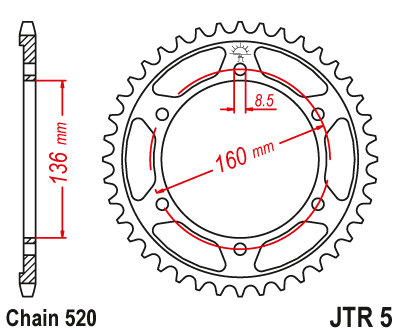 Звезда ведомая JT JTR5.39 (JTR5-39) (R5-39)