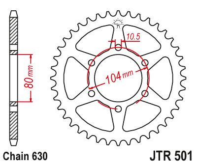 Звезда ведомая JT JTR501.37 (JTR501-37) (R501-37)