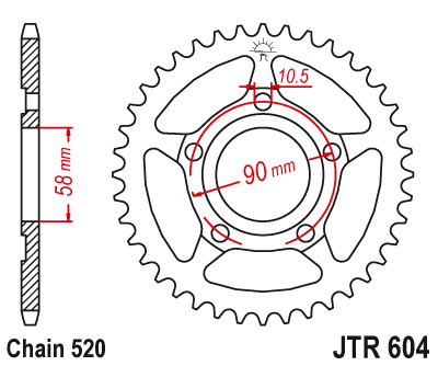 Звезда ведомая JT JTR604.44 (JTR604-44) (R604-44)