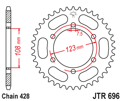 Звезда ведомая JT JTR696.50 (JTR696-50) (R696-50)