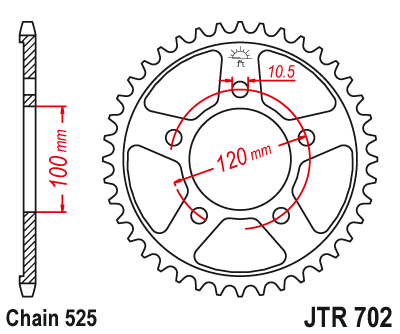 Звезда ведомая JT JTR702.44 (JTR702-44) (R702-44)