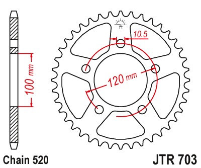 Звезда ведомая JT JTR703.47 (JTR703-47) (R703-47)