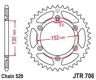 Звезда ведомая JT JTR706.48 (JTR706-48) (R706-48)