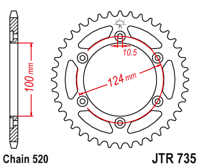 Звезда ведомая JT JTR735.39 (JTR735-39) (R735-39)