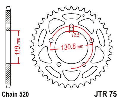 Звезда ведомая JT JTR75.44 (JTR75-44) (R75-44)