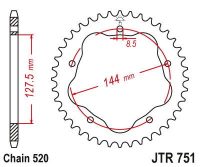 Звезда ведомая JT JTR751.42 (JTR751-42) (R751-42)