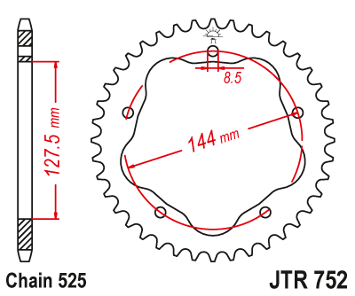 Звезда ведомая JT JTR752.39 (JTR752-39) (R752-39)
