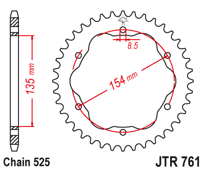 Звезда ведомая JT JTr761.43 (JTr761-43) (r761-43)