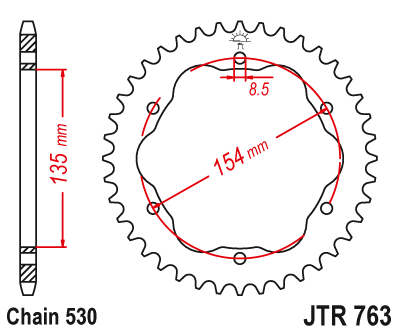 Звезда ведомая JT JTr763.40 (JTr763-40) (r763-40)
