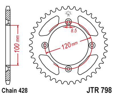 Звезда ведомая JT JTR798.50 (JTR798-50) (R798-50)