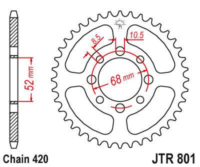 Звезда ведомая JT JTR801.49 (JTR801-49) (R801-49)