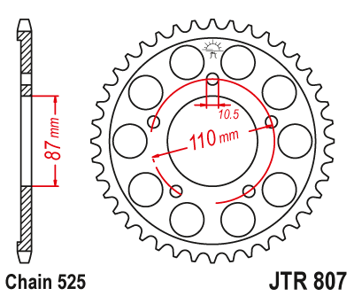 Звезда ведомая JT JTR807.48 (JTR807-48) (R807-48)