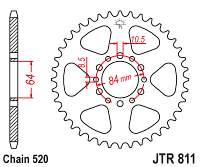 Звезда ведомая JT JTR811.39 (JTR811-39) (R811-39)