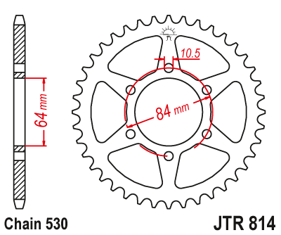 Звезда ведомая JT JTR814.39 (JTR814-39) (R814-39) для Suzuki Road