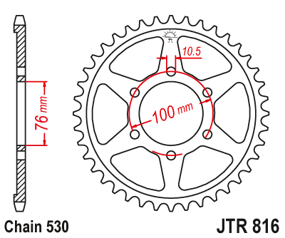 Звезда ведомая JT JTR816.38 (JTR816-38) (R816-38)