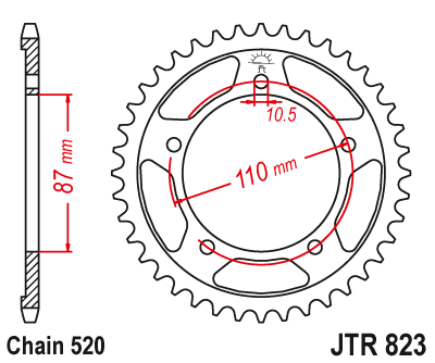 Звезда ведомая JT JTR823.49 (JTR823-49) (R823-49)