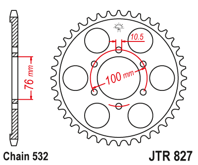 Звезда ведомая JT JTR827.42 (JTR827-42) (R827-42)