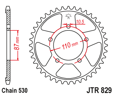 Звезда ведомая JT JTR829.42 (JTR829-42) (R829-42)