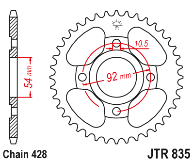 Звезда ведомая JT JTR835.48 (JTR835-48) (R835-48)
