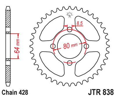 Звезда ведомая JT JTR838.39 (JTR838-39) (R838-39)