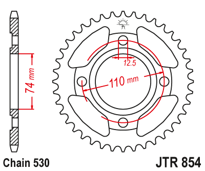 Звезда ведомая JT JTR854.43 (JTR854-43) (R854-43)