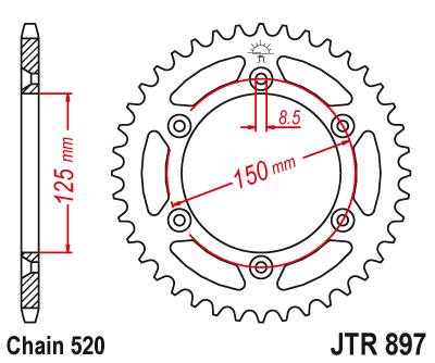 Звезда ведомая JT JTR897.49 (JTR897-49) (R897-49)