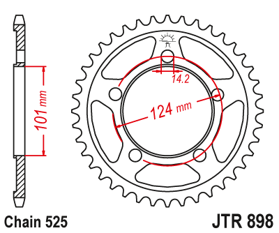 Звезда ведомая JT JTR898.38 (JTR898-38) (R898-38)